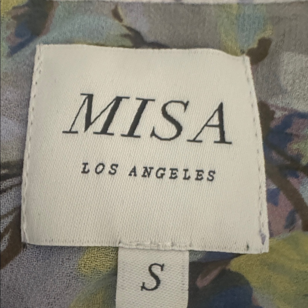 MISA Alona Floral Ruffle Mini Dress Purple Sundress Vacation Party Garden S Trip - Picture 13 of 15